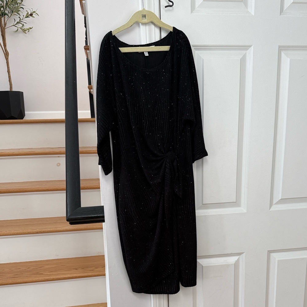 Robbie Bee Petite Glitter Side-Knot Dress
